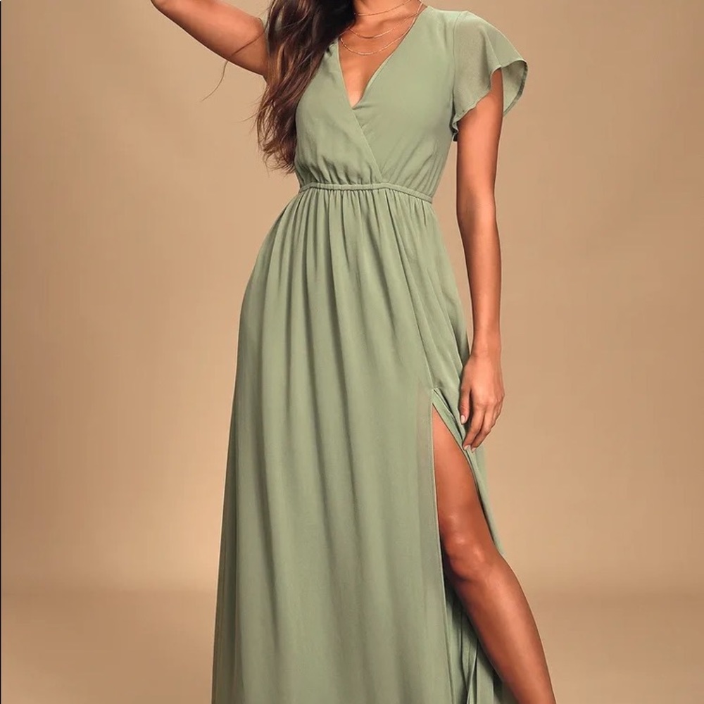 Lulus xs sage green bridesmaid dress